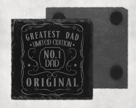 Greatest Dad Limited Edition Slate Coster, Fathers Day, Dad's Birthday