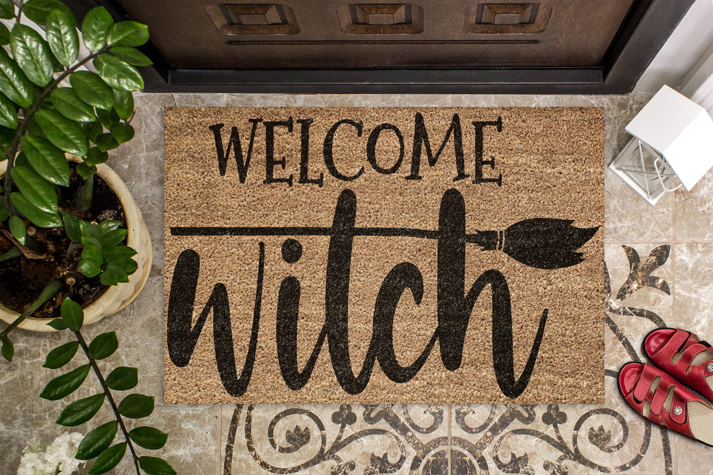 Halloween Coir Door Mat - Welcome Witch