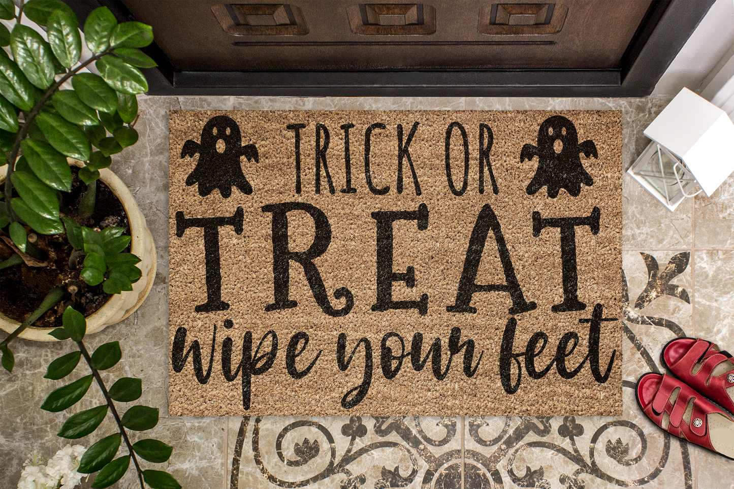 Halloween Coir Door Mat - Trick Or Treat, Wipe Your Feat