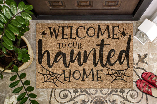 Halloween Coir Door Mat - Welcome to Our Haunted House