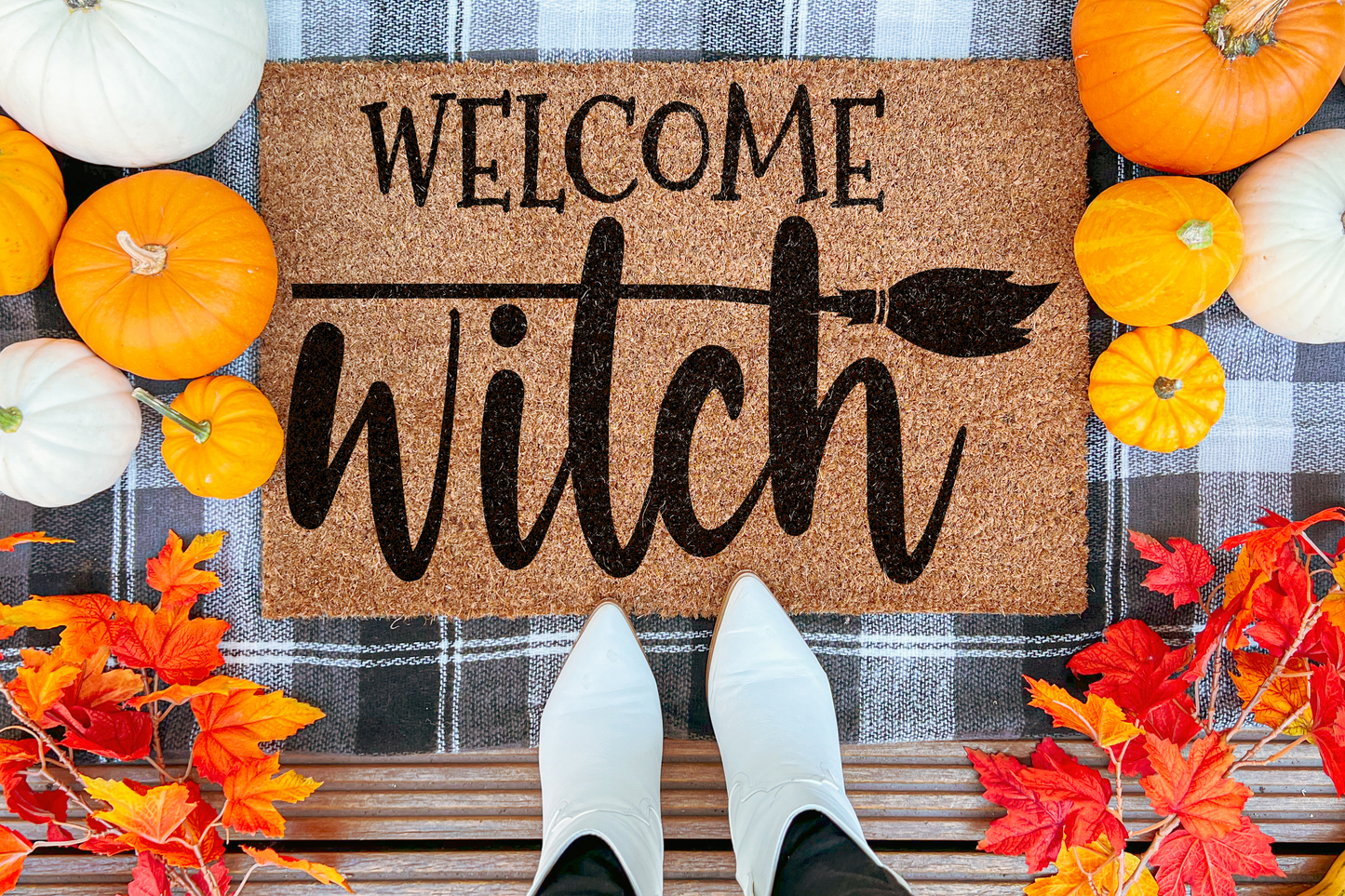 Halloween Coir Door Mat - Welcome Witch