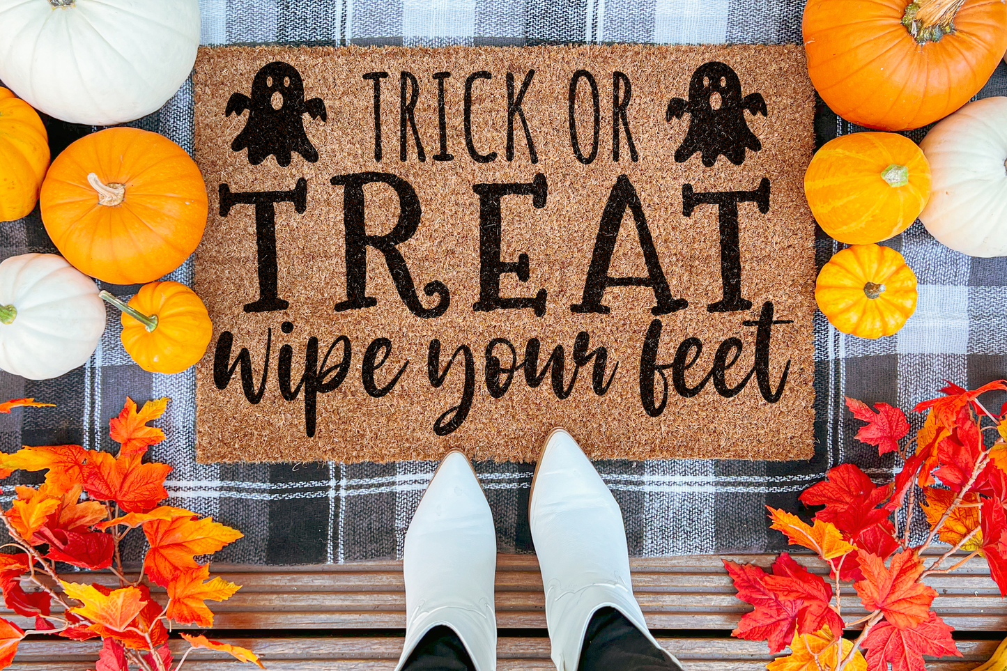 Halloween Coir Door Mat - Trick Or Treat, Wipe Your Feat