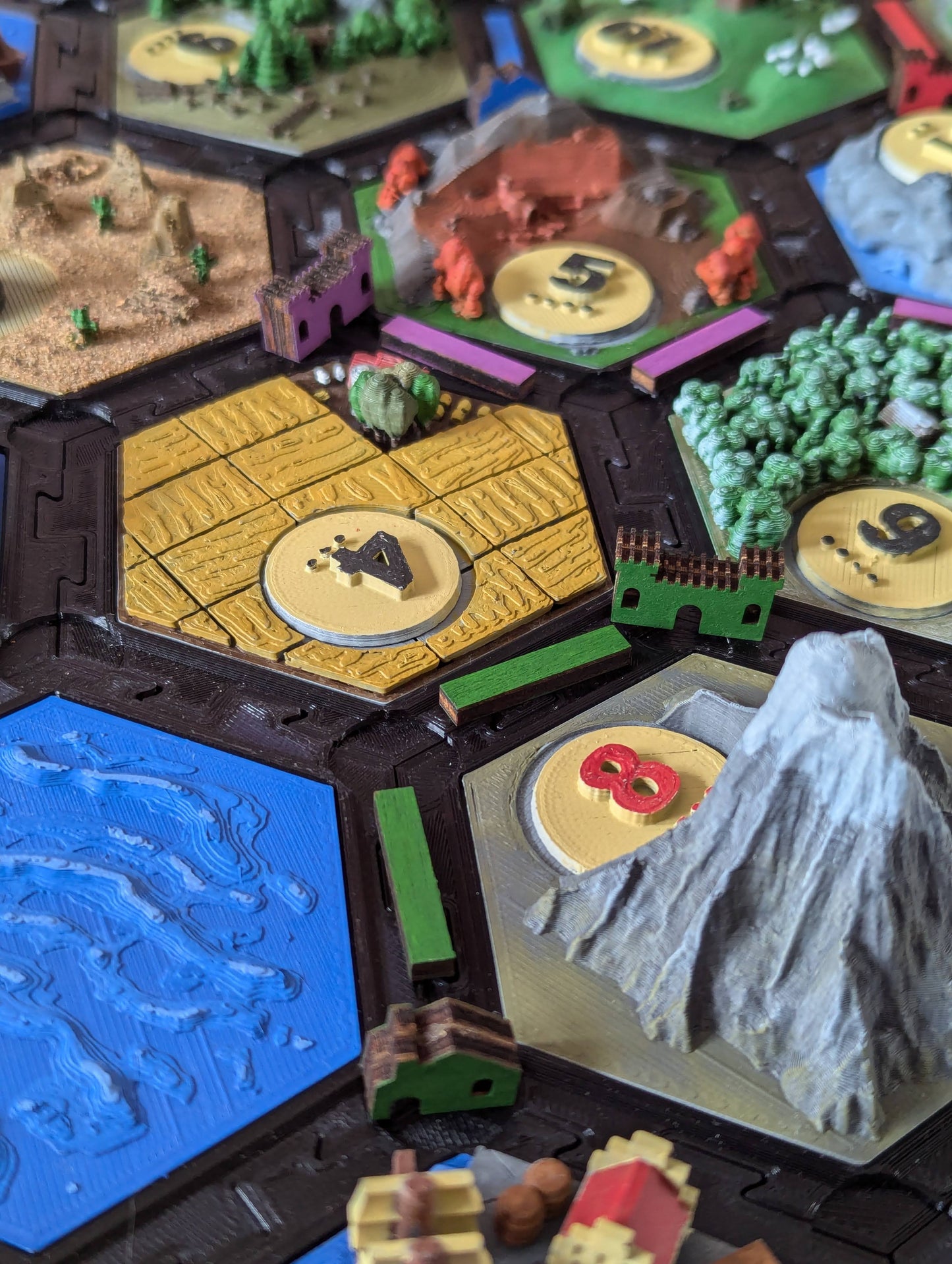 Settlers of Catan game pieces