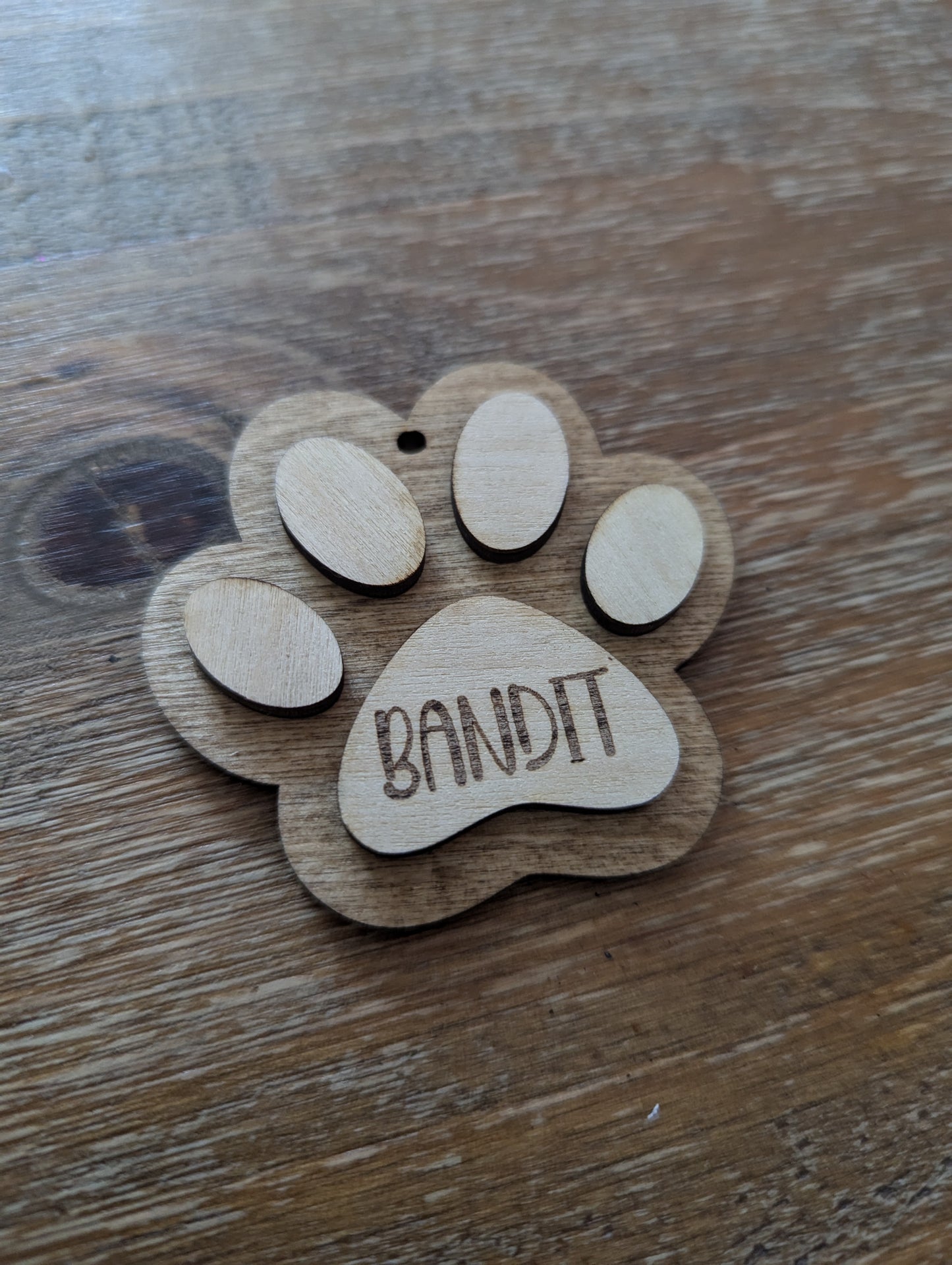 Personalised Dog or Cat Paw Print Keyring