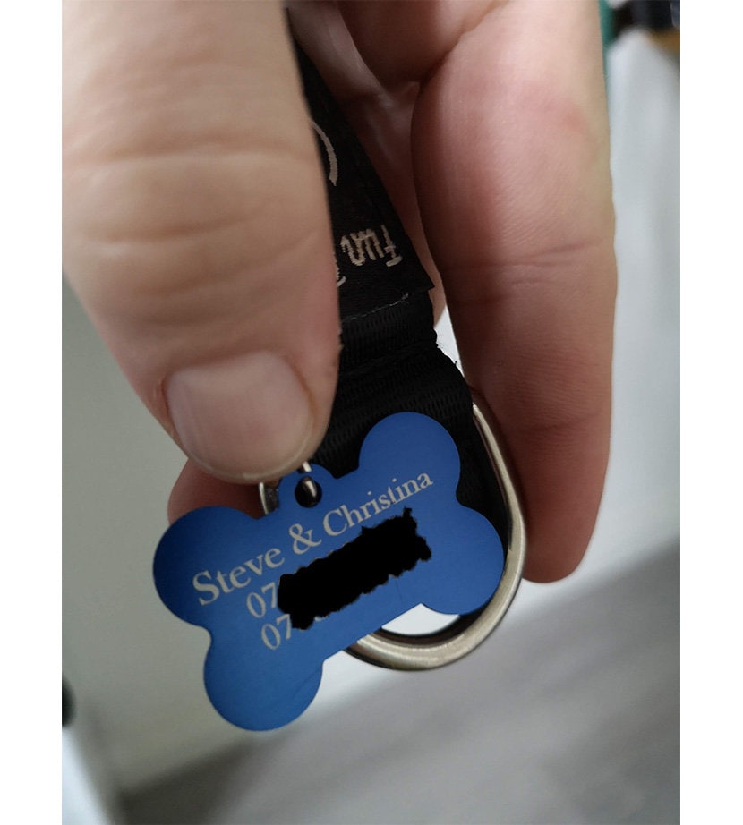 Customised Dog collar tag - personalised dog tag with your best friends name and your contact details - perfect gift for pet lovers