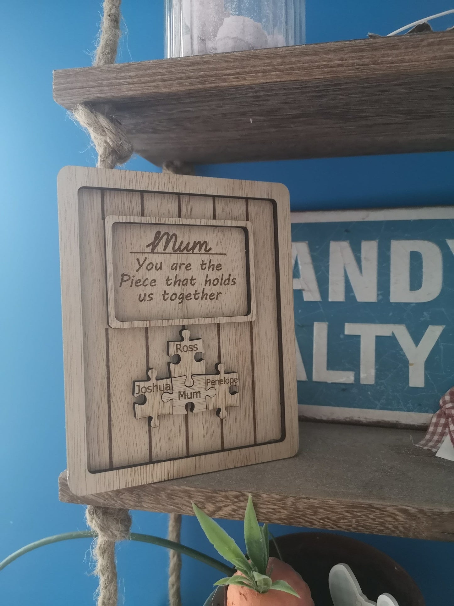 Personalized Mother's Day Sign, Puzzle Piece Sign,